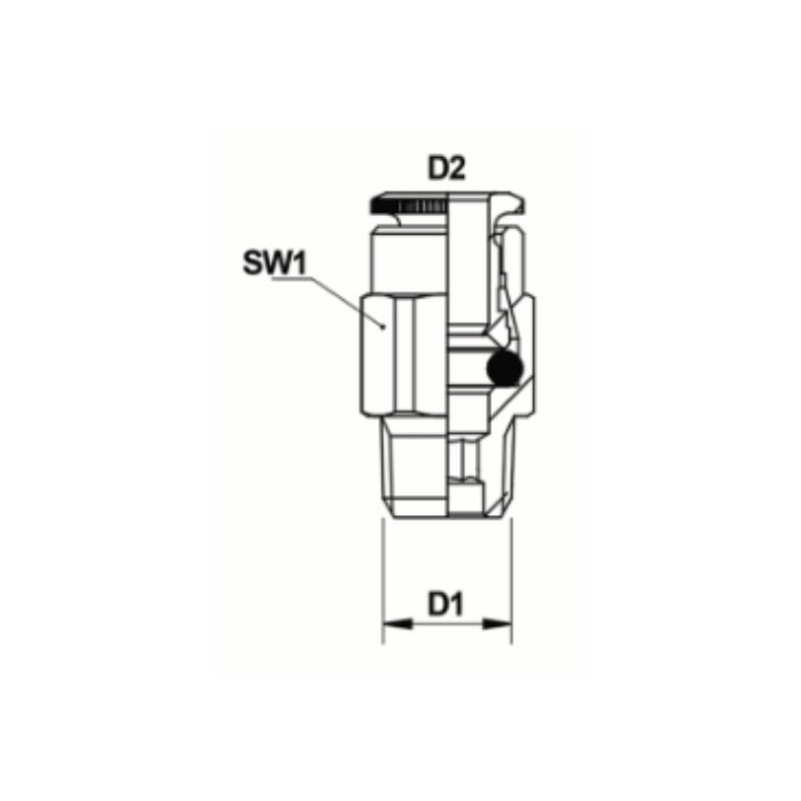 Złącze wtykowe proste M10x1, Ø 8mm