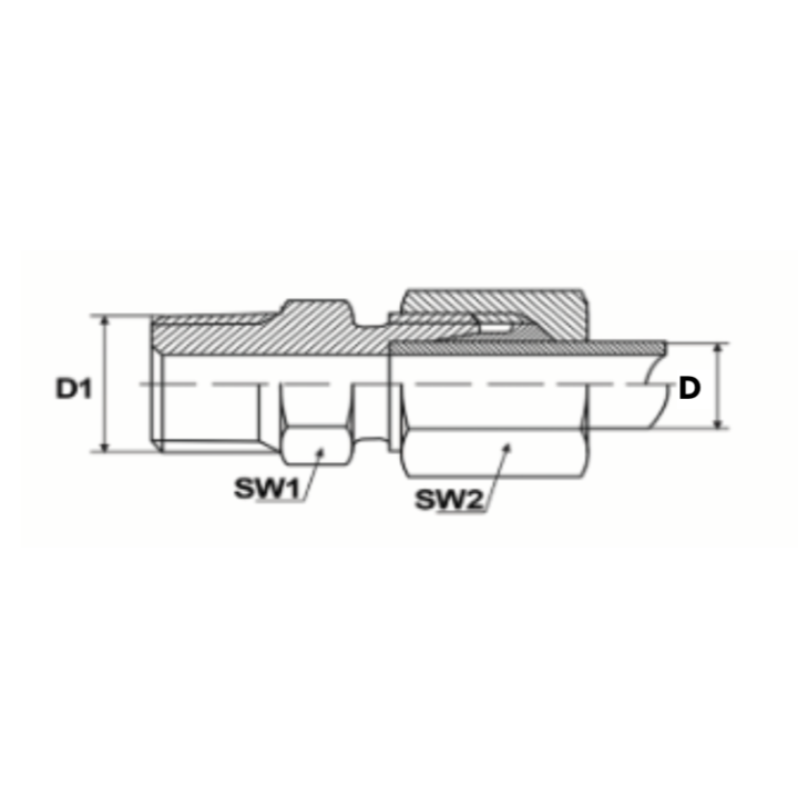Złącze skręcane proste M10x1, Ø 8mm